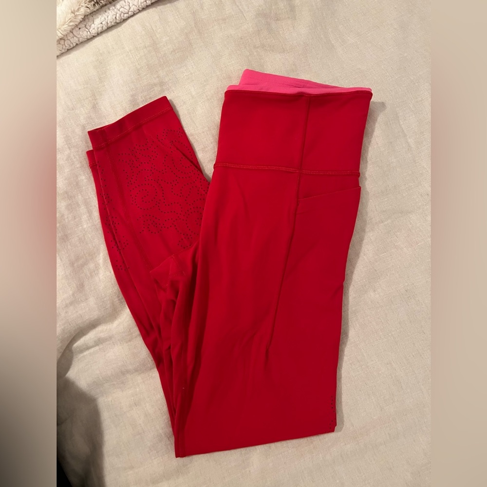 Red Athleta Leggings (7/8ths length)